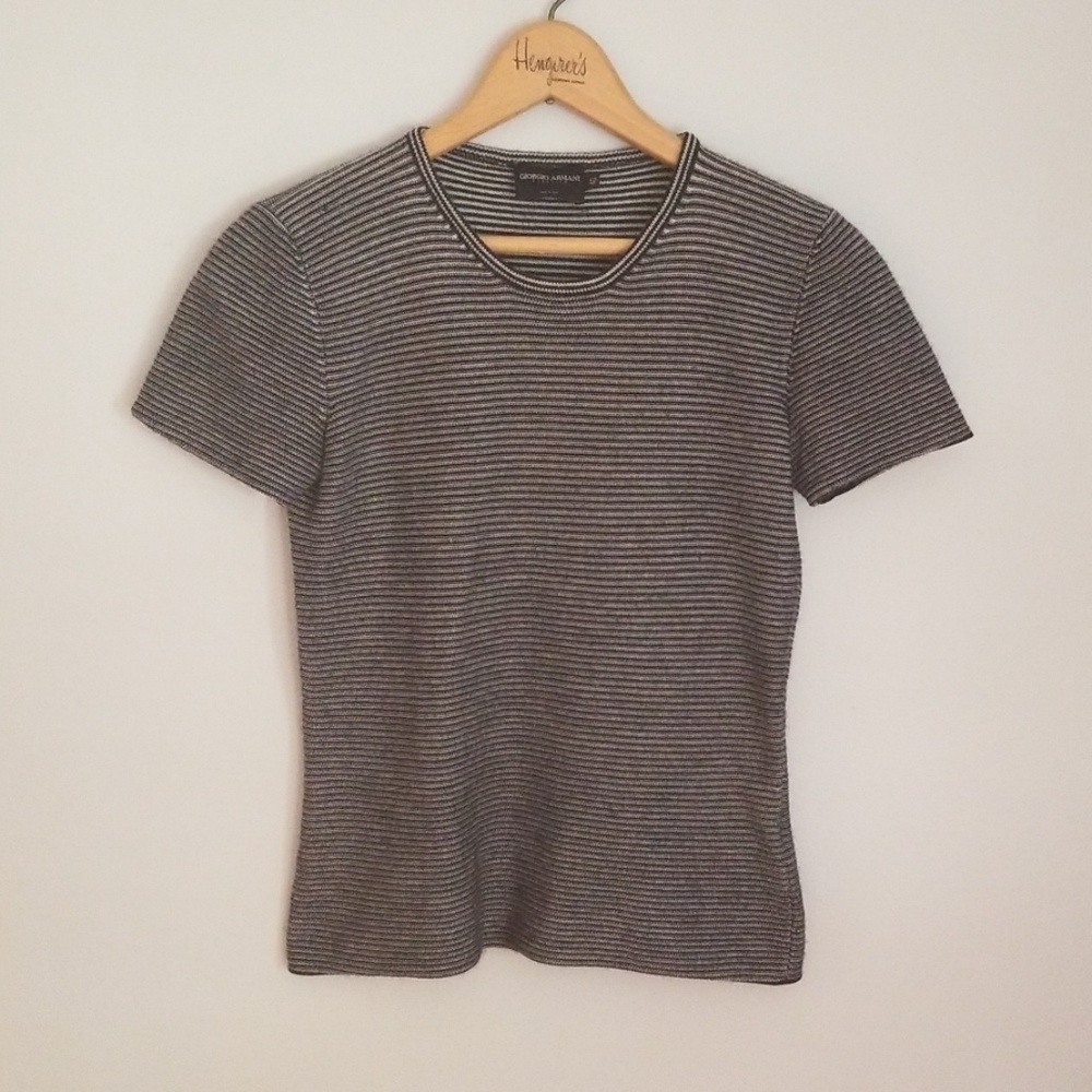Giorgio Armani short sleeve knit cashmere and silk